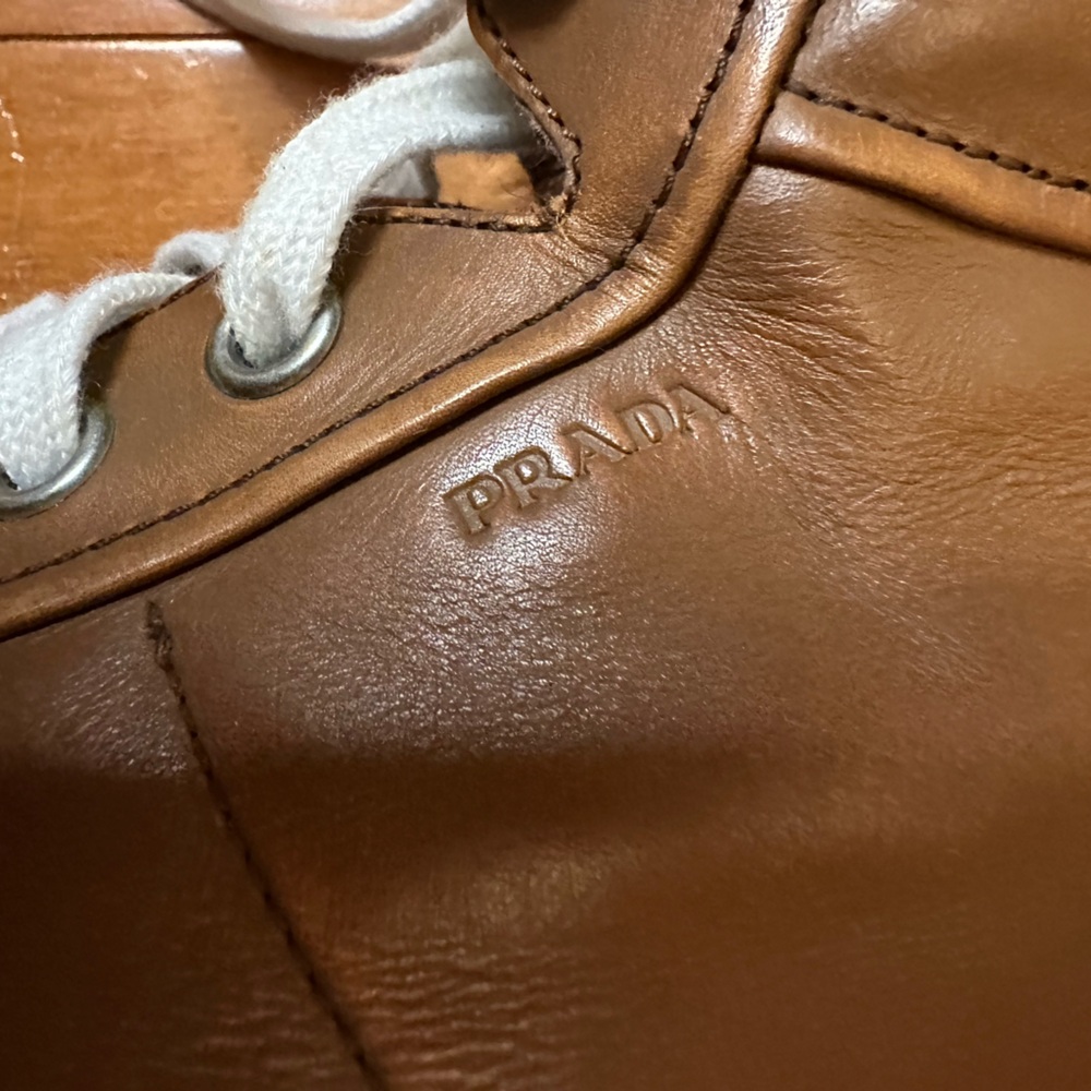 Prada High Top Men’s Brown Leather Sneakers Size US 11 - Picture 9 of 9